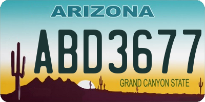 AZ license plate ABD3677