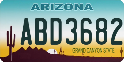 AZ license plate ABD3682