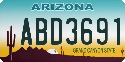 AZ license plate ABD3691
