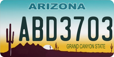 AZ license plate ABD3703