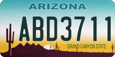 AZ license plate ABD3711