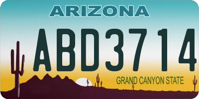 AZ license plate ABD3714