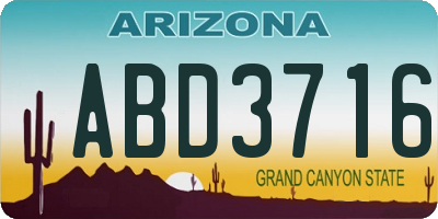 AZ license plate ABD3716