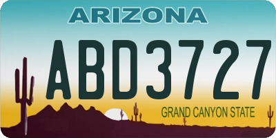 AZ license plate ABD3727