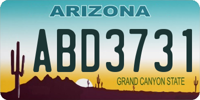 AZ license plate ABD3731
