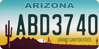 AZ license plate ABD3740