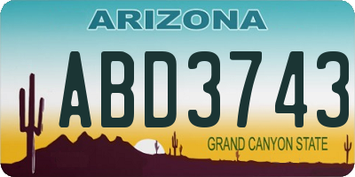 AZ license plate ABD3743