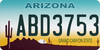 AZ license plate ABD3753