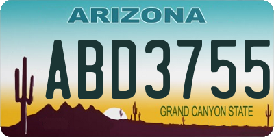AZ license plate ABD3755