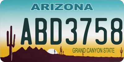 AZ license plate ABD3758
