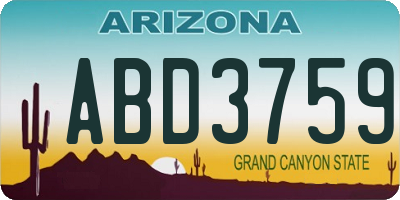 AZ license plate ABD3759