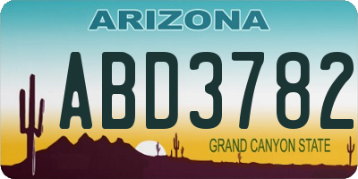 AZ license plate ABD3782