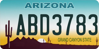 AZ license plate ABD3783