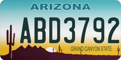 AZ license plate ABD3792