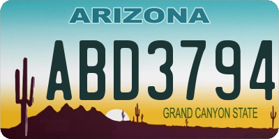 AZ license plate ABD3794