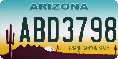 AZ license plate ABD3798