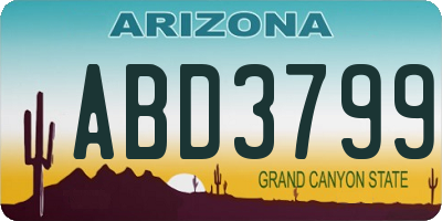 AZ license plate ABD3799