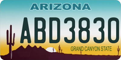 AZ license plate ABD3830