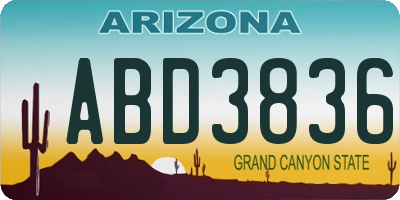 AZ license plate ABD3836