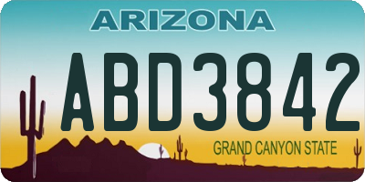 AZ license plate ABD3842