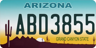 AZ license plate ABD3855