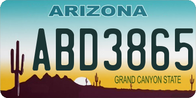AZ license plate ABD3865