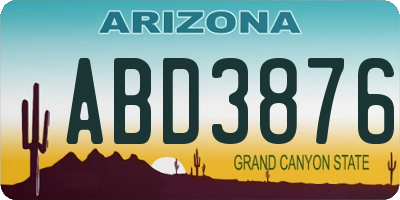 AZ license plate ABD3876