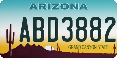 AZ license plate ABD3882