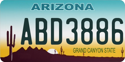 AZ license plate ABD3886