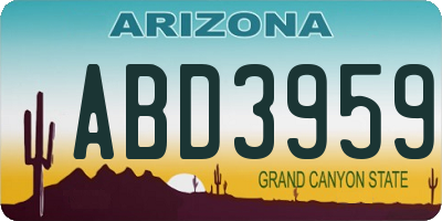 AZ license plate ABD3959
