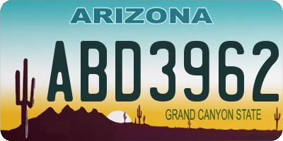 AZ license plate ABD3962