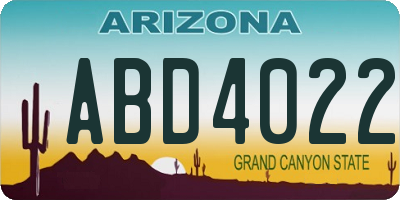 AZ license plate ABD4022