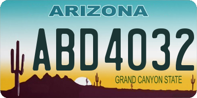 AZ license plate ABD4032