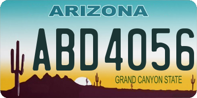 AZ license plate ABD4056
