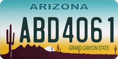 AZ license plate ABD4061