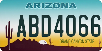 AZ license plate ABD4066