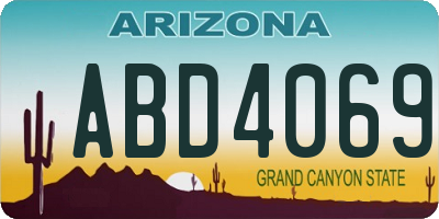 AZ license plate ABD4069
