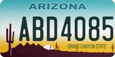 AZ license plate ABD4085