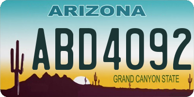 AZ license plate ABD4092
