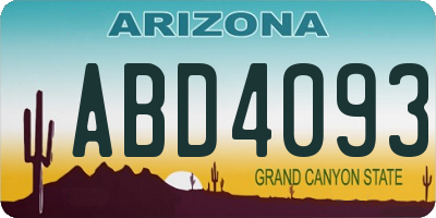 AZ license plate ABD4093
