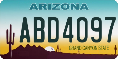 AZ license plate ABD4097