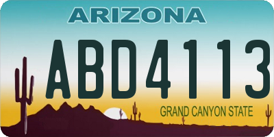 AZ license plate ABD4113
