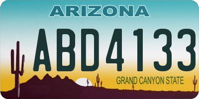 AZ license plate ABD4133