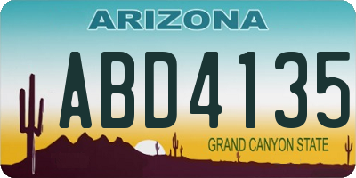AZ license plate ABD4135