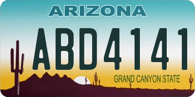 AZ license plate ABD4141