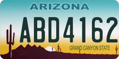 AZ license plate ABD4162