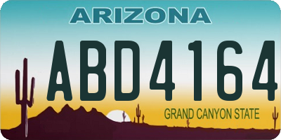 AZ license plate ABD4164