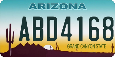 AZ license plate ABD4168