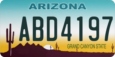 AZ license plate ABD4197
