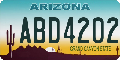 AZ license plate ABD4202